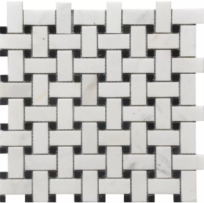 Black & White Basket Weave - stone tile